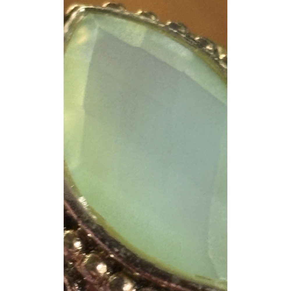 Vintage Sterling Silver Aqua Chalcedony And Blue Topaz Ring Size 6 - Picture 12 of 13